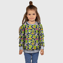 Свитшот детский Кактусы, цвет: 3D-меланж — фото 2