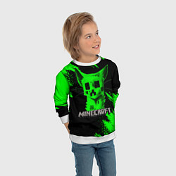 Свитшот детский MINECRAFT CREEPER CAT, цвет: 3D-белый — фото 2