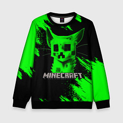 Свитшот детский MINECRAFT CREEPER CAT, цвет: 3D-черный