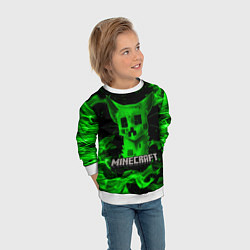 Свитшот детский MINECRAFT CREEPER CAT, цвет: 3D-белый — фото 2