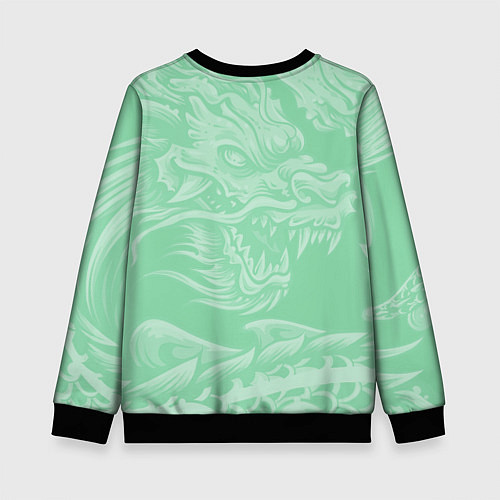 Детский свитшот Изумрудный дракон / 3D-Черный – фото 2