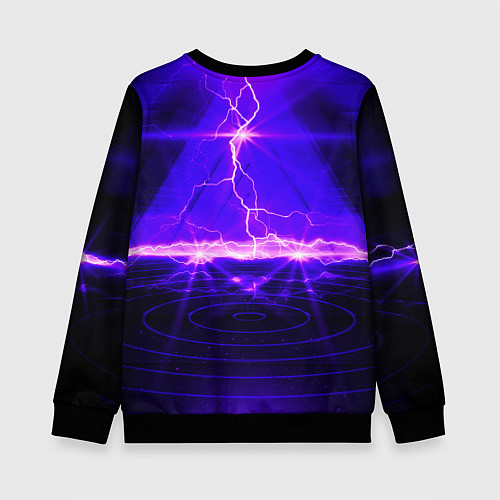 Детский свитшот НЕОНОВЫЕ МОЛНИИ / 3D-Черный – фото 2