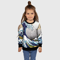 Свитшот детский The great wave off kanagawa, цвет: 3D-черный — фото 2