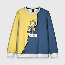 Свитшот детский Fallout logo boy, цвет: 3D-белый