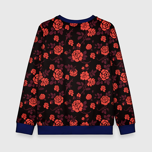 Детский свитшот Самурай в розах / 3D-Синий – фото 2