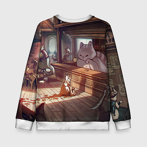 Детский свитшот Кошачий город / 3D-Белый – фото 2