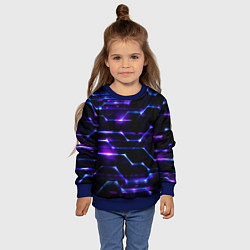 Свитшот детский Технологии будущее нано броня, цвет: 3D-синий — фото 2