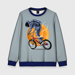 Свитшот детский Космический велосипедист Z, цвет: 3D-синий
