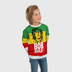 Свитшот детский Bob Marley, цвет: 3D-белый — фото 2