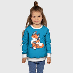 Свитшот детский Лисья семья, цвет: 3D-белый — фото 2