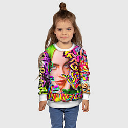 Свитшот детский Billie Eilish, цвет: 3D-белый — фото 2