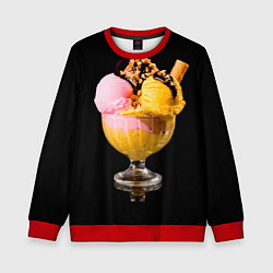 Свитшот детский Мороженое, цвет: 3D-красный