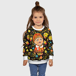 Свитшот детский Русская красавица, цвет: 3D-белый — фото 2