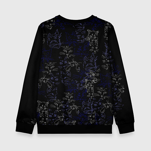 Детский свитшот Ночные кошечки / 3D-Черный – фото 2