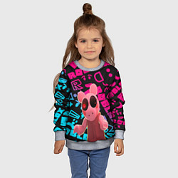 Свитшот детский Roblox Piggy, цвет: 3D-меланж — фото 2
