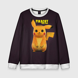 Свитшот детский Pikachu Pika Pika, цвет: 3D-белый