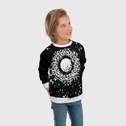 Свитшот детский Каллиграфия на чёрном фоне, цвет: 3D-белый — фото 2