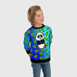 Свитшот детский Панда, цвет: 3D-черный — фото 2