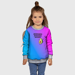 Свитшот детский Авокадо, цвет: 3D-меланж — фото 2