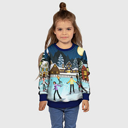 Свитшот детский Рождественский каток, цвет: 3D-синий — фото 2