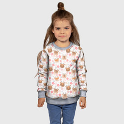 Свитшот детский Оленята и цветы, цвет: 3D-меланж — фото 2