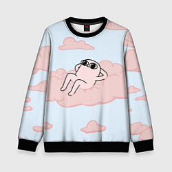 Свитшот детский Мем, цвет: 3D-черный