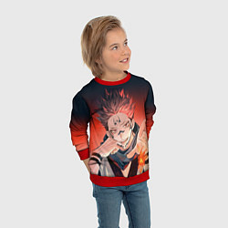 Свитшот детский Магическая битва, цвет: 3D-красный — фото 2