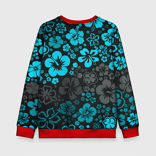 Детский свитшот Blue Flowers / 3D-Красный – фото 2