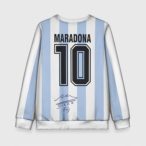 Детский свитшот Diego Maradona 10 Автограф / 3D-Белый – фото 2