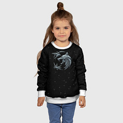 Свитшот детский Ведьмак Зима, цвет: 3D-белый — фото 2