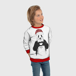 Свитшот детский Панда Клаус, цвет: 3D-красный — фото 2