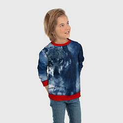 Свитшот детский Красивый волк, цвет: 3D-красный — фото 2