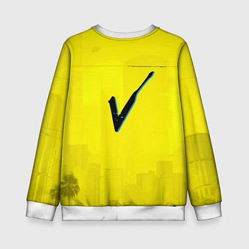 Детский свитшот Cyberpunk 2077 / 3D-Белый – фото 2