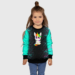 Свитшот детский Единорог, цвет: 3D-черный — фото 2