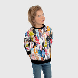 Свитшот детский Цветные лошади, цвет: 3D-черный — фото 2