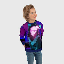 Свитшот детский Сказочный волк, цвет: 3D-синий — фото 2