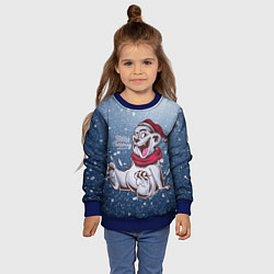 Свитшот детский Мишка Санта, цвет: 3D-синий — фото 2