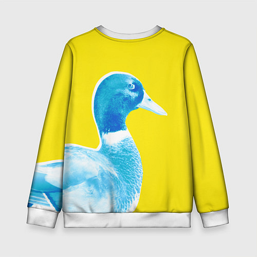 Детский свитшот Оставайся диким - селезень / 3D-Белый – фото 2