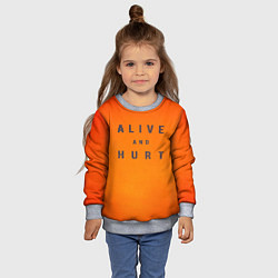 Свитшот детский Alive and hurt, цвет: 3D-меланж — фото 2
