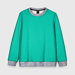 Свитшот детский Бискайский зеленый без рисунка, цвет: 3D-меланж
