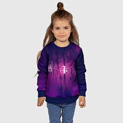 Свитшот детский Стекло дождь фиолетовый, цвет: 3D-синий — фото 2
