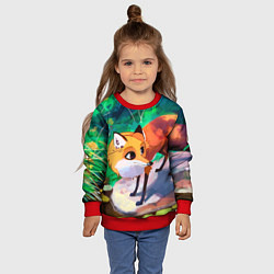 Свитшот детский Лисичка, цвет: 3D-красный — фото 2
