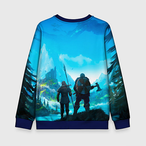 Детский свитшот Вальгала / 3D-Синий – фото 2