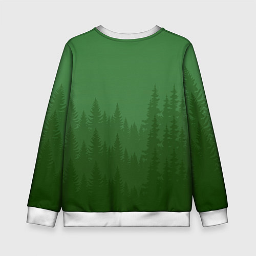 Детский свитшот Зеленый Лес / 3D-Белый – фото 2
