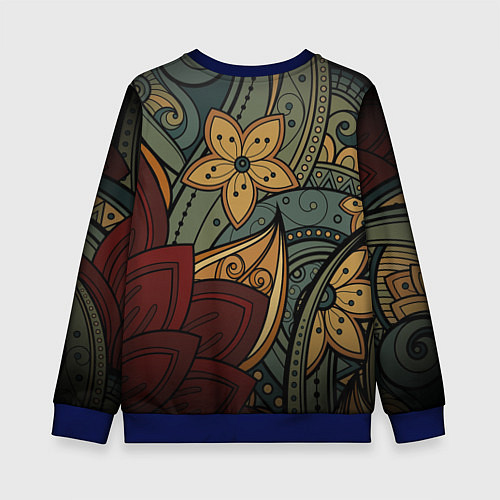 Детский свитшот Меладзе Цветы Мандала / 3D-Синий – фото 2