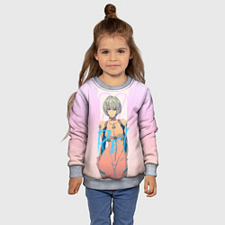 Свитшот детский Rei Ayanami, цвет: 3D-меланж — фото 2