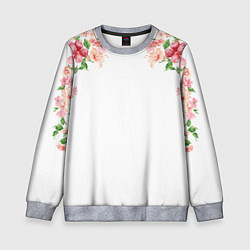 Свитшот детский Цветы, цвет: 3D-меланж