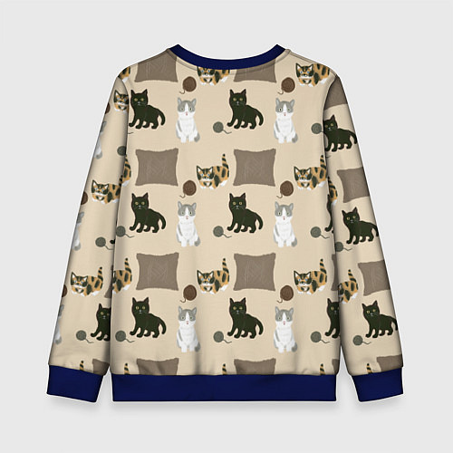 Детский свитшот Игривые котята / 3D-Синий – фото 2
