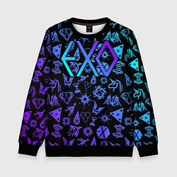 Свитшот детский EXO K-POP LogoBombing, цвет: 3D-черный