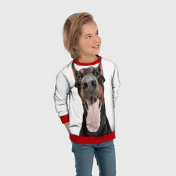 Свитшот детский Доберман Doberman, цвет: 3D-красный — фото 2